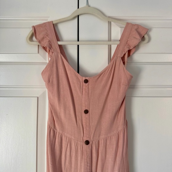 Monteau Los Angeles Blush Button Front Midi Dress Size M - Picture 4 of 6